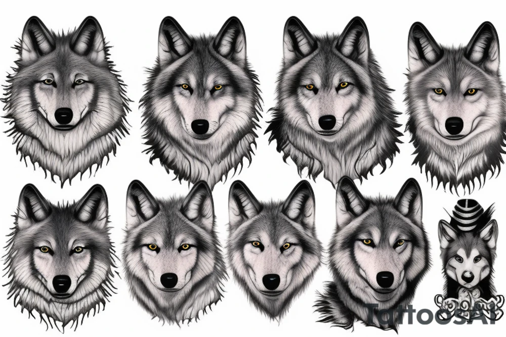 Wolves pack in circus tattoo idea