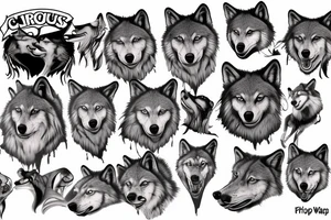 Wolves pack in circus tattoo idea