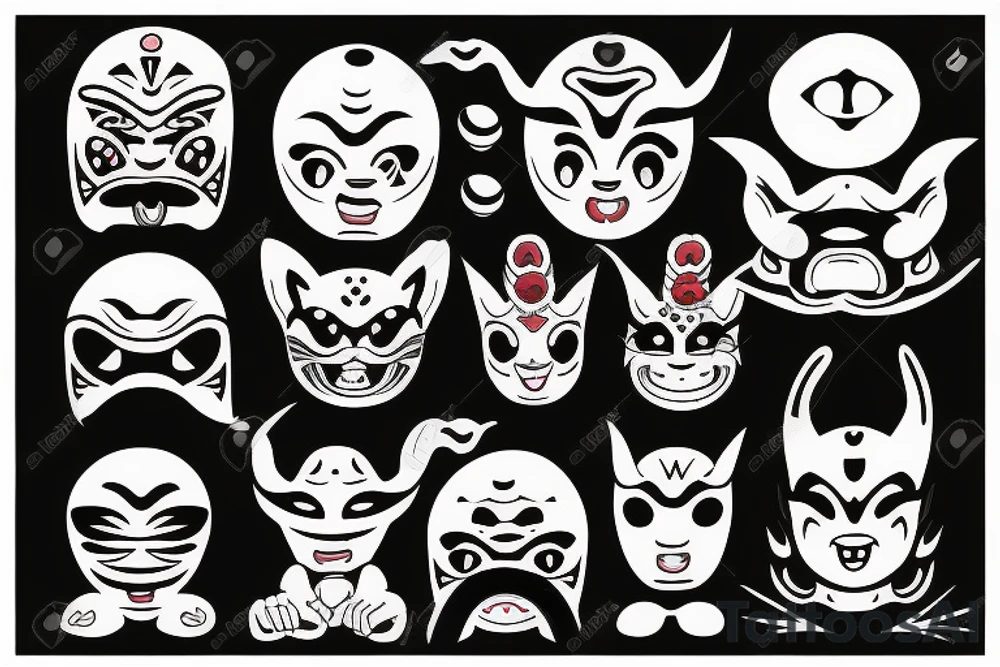 Oni mask little tatoo tattoo idea
