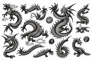 Dragon with Bitcoin tattoo idea