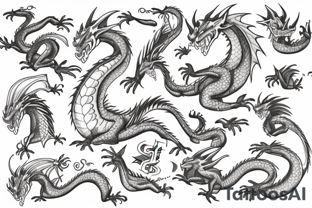 Dragon with Bitcoin tattoo idea