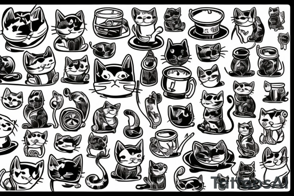 The cat goes to the well by car tattoo idea