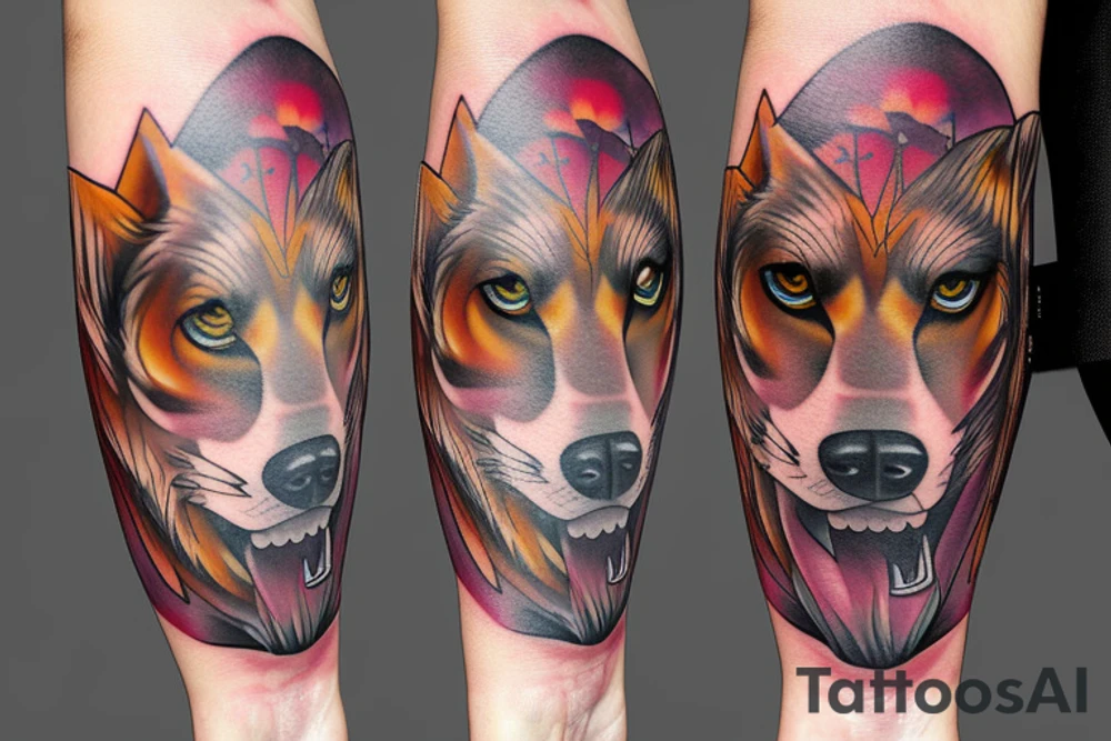 Wolves pack wearing poncho tattoo idea