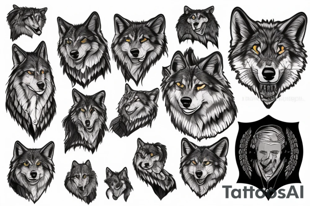 Wolves pack wearing poncho tattoo idea