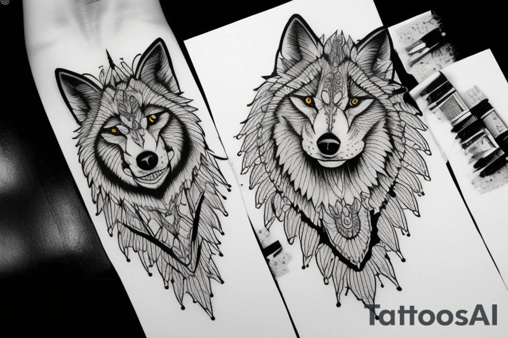 Wolf in poncho tattoo idea