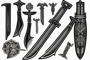 A sword with brocken blade tattoo idea