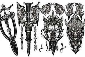 A sword with brocken blade tattoo idea