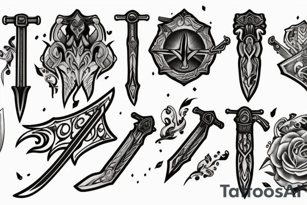 A sword with a broken blade tattoo idea