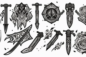 A sword with a broken blade tattoo idea