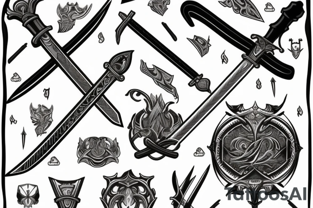 A sword with a broken blade tattoo idea