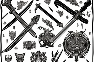A sword with a broken blade tattoo idea