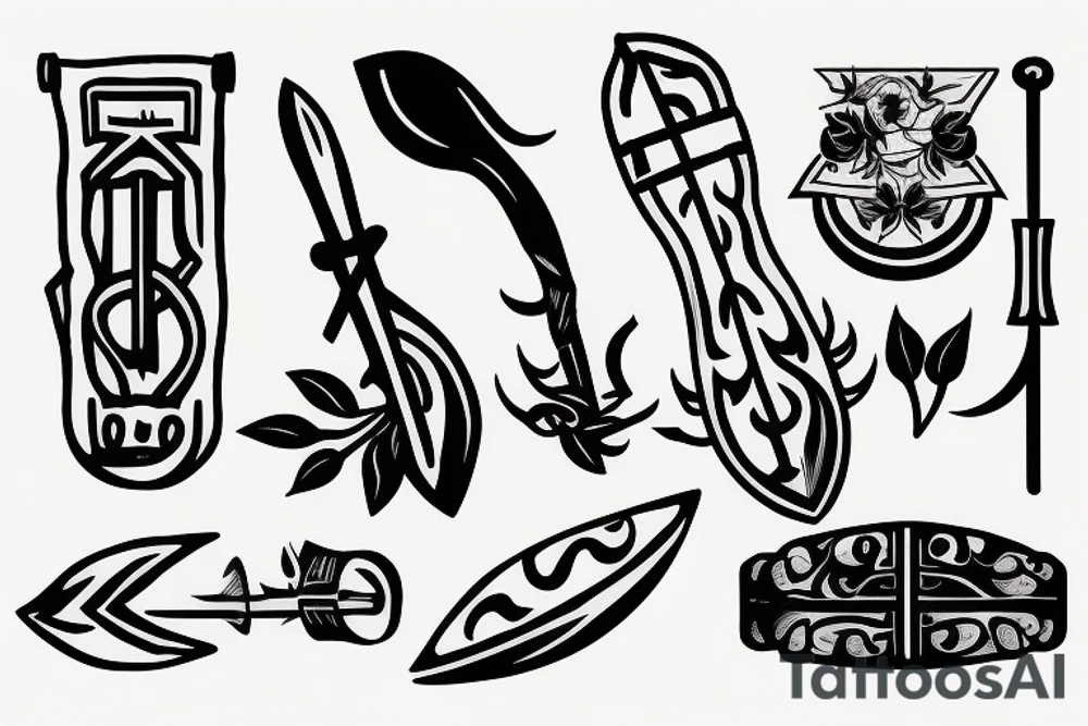 Boatless Oar tattoo idea