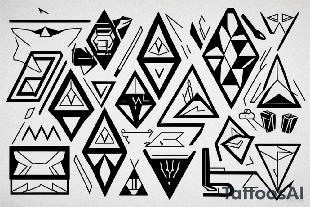 aesthetic triangle minimalism tattoo idea