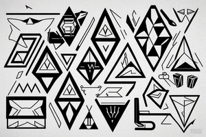 aesthetic triangle minimalism tattoo idea