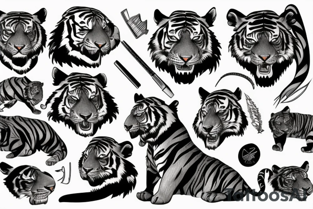 Tiger with tooth tattoo idea