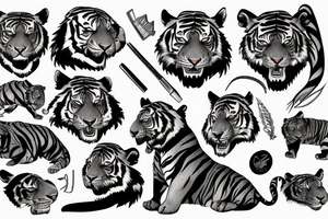 Tiger with tooth tattoo idea
