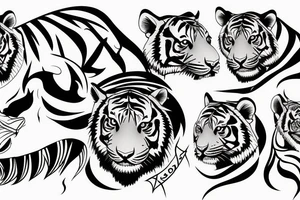 Tiger with tooth tattoo idea