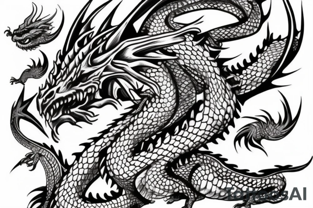 Dragon encircles the hand tattoo idea