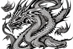 Dragon encircles the hand tattoo idea
