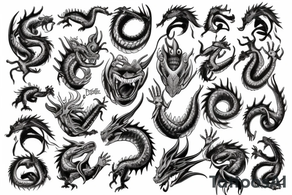 Dragon encircles the hand tattoo idea