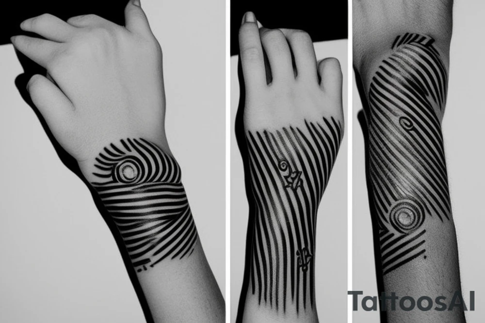 Two stripes on the wrist tattoo idea