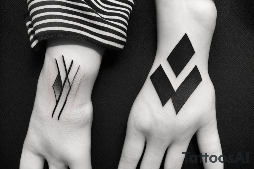 Two stripes on the wrist tattoo idea