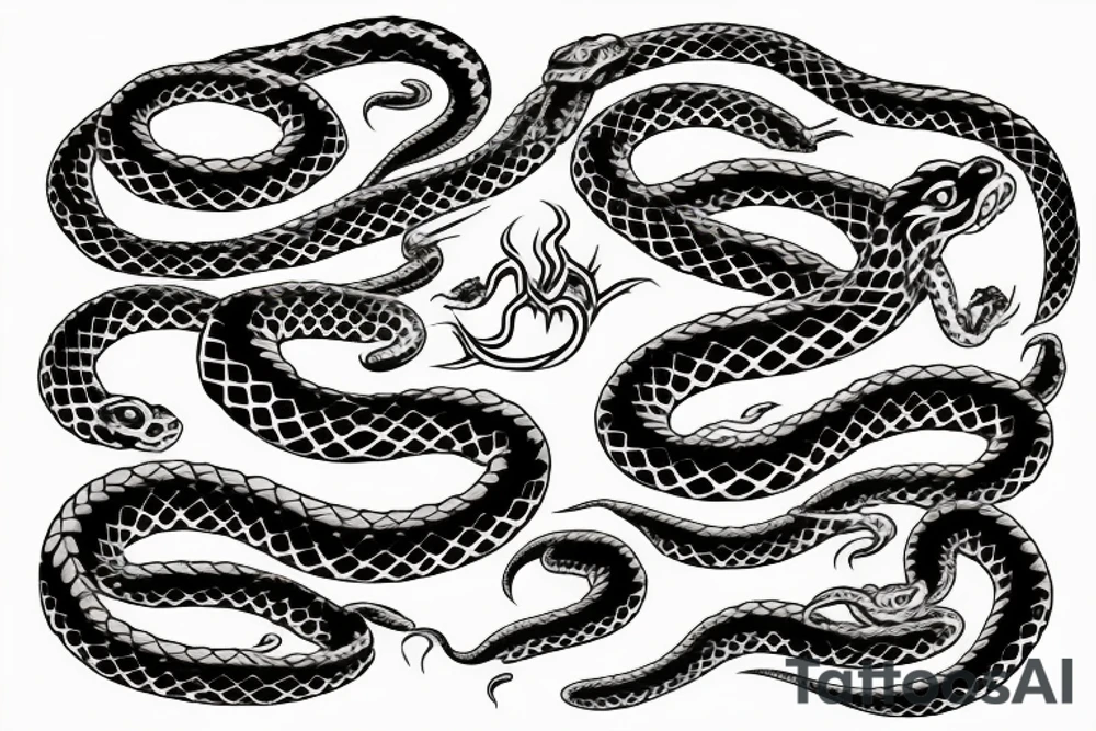 snakes eating dragons tattoo idea