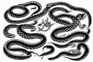 snakes eating dragons tattoo idea