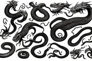 snakes eating dragons tattoo idea