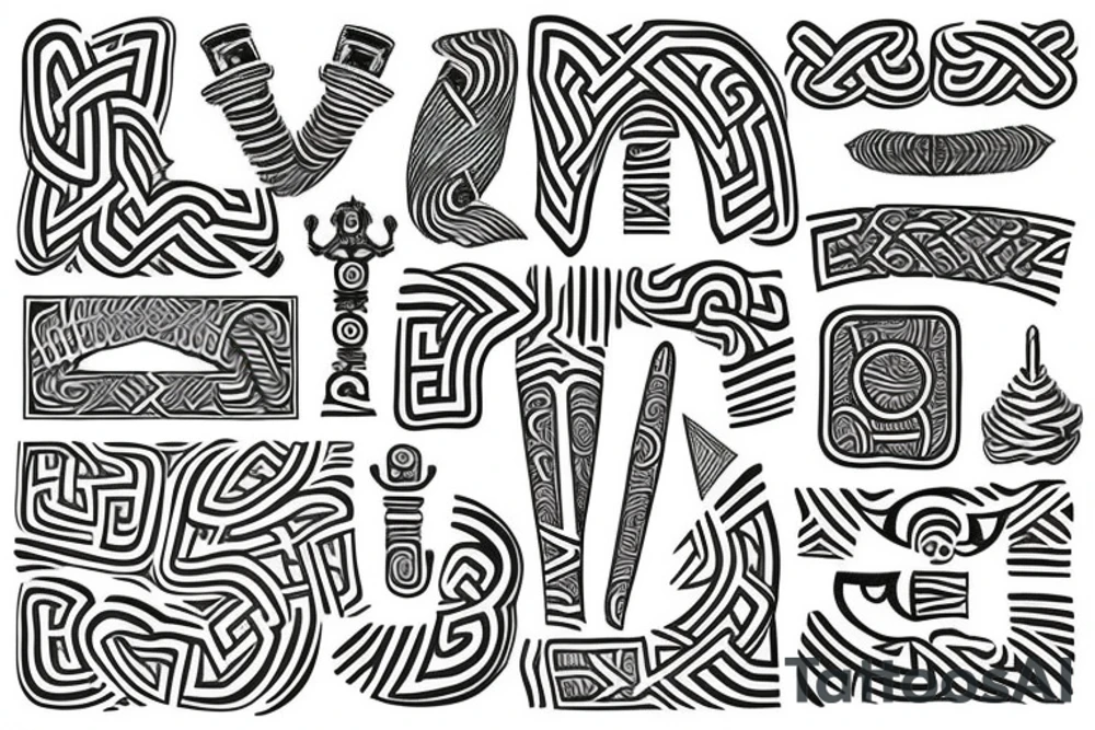 Scandinavian rune pattern tattoo idea