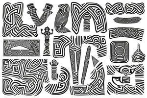 Scandinavian rune pattern tattoo idea
