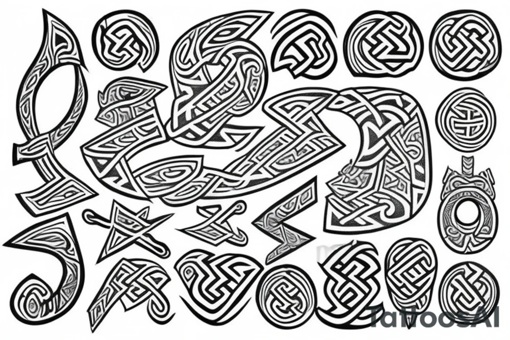 Scandinavian rune pattern tattoo idea