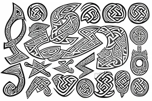 Scandinavian rune pattern tattoo idea