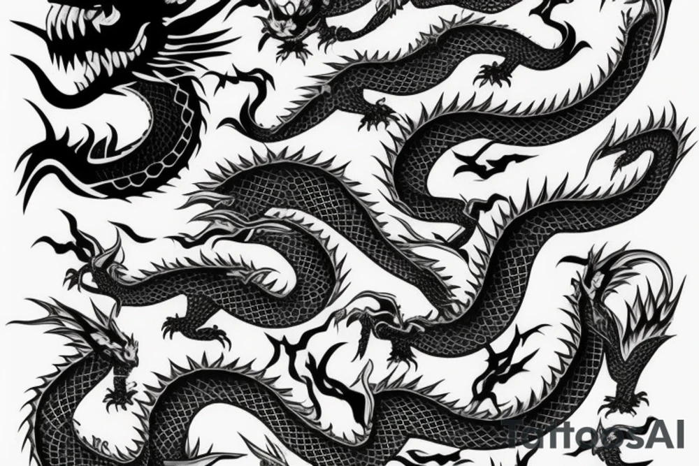 yakuza style full body dragon tattoo idea