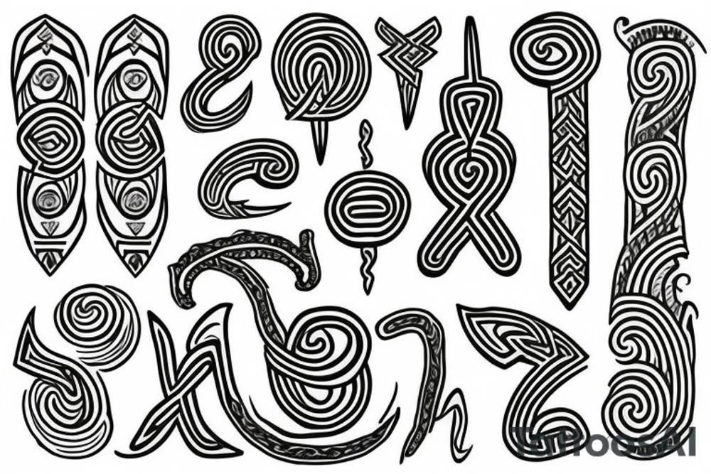 Scandinavian rune pattern tattoo idea