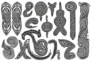 Scandinavian rune pattern tattoo idea