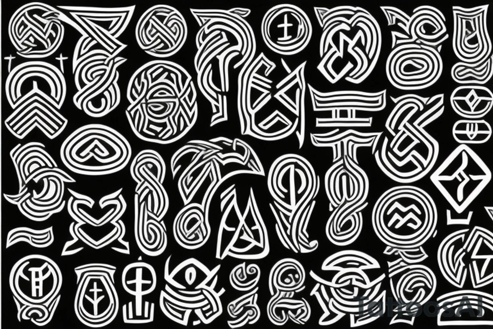 Scandinavian rune pattern tattoo idea