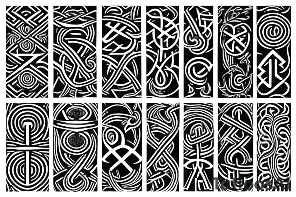 Scandinavian rune pattern tattoo idea