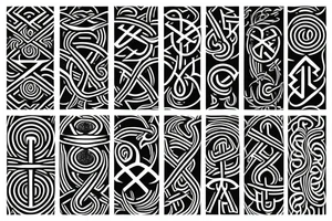 Scandinavian rune pattern tattoo idea