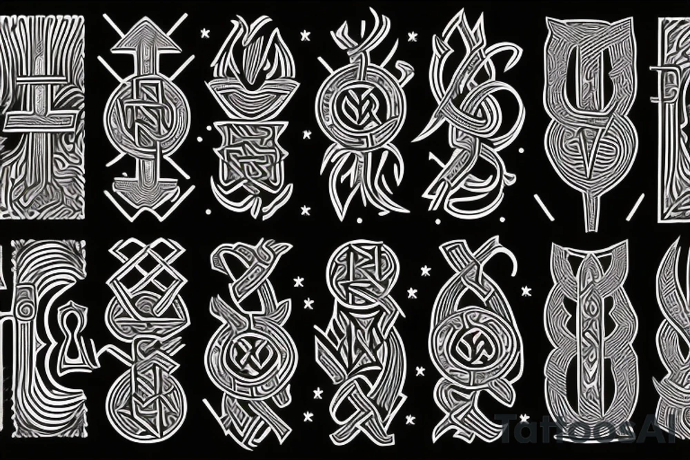 Scandinavian rune pattern tattoo idea