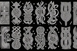 Scandinavian rune pattern tattoo idea