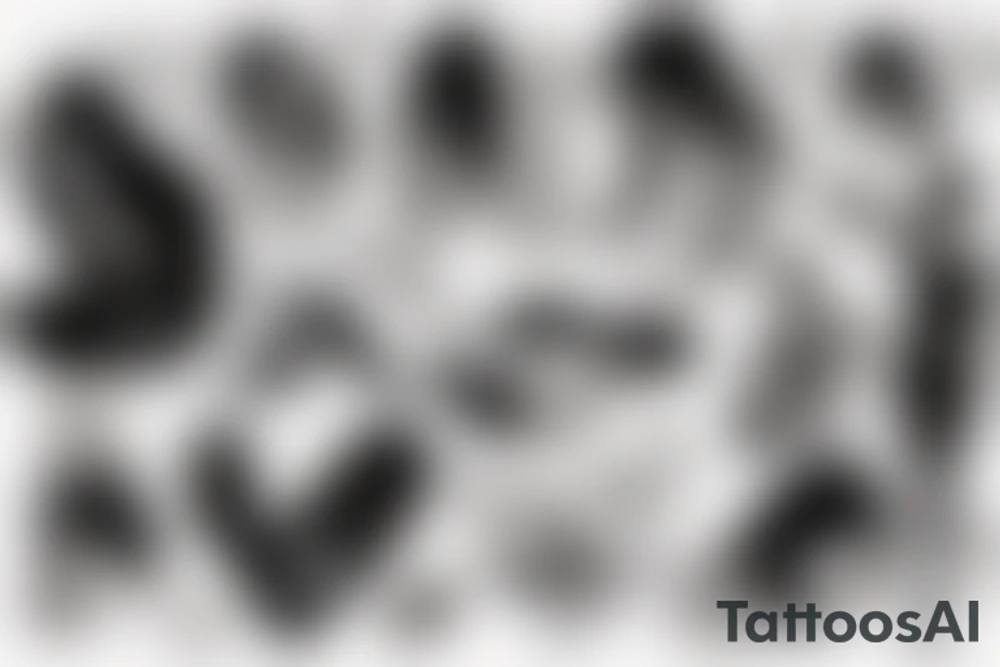 Women lying on the floor and covers her ears with her hands tattoo idea