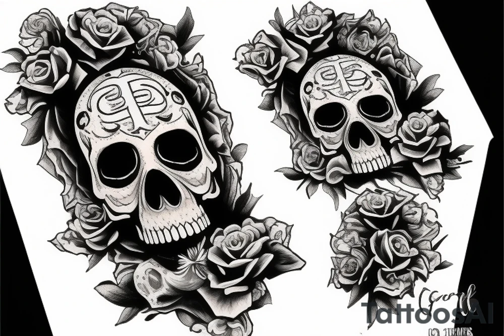 god's plan skull tattoo idea