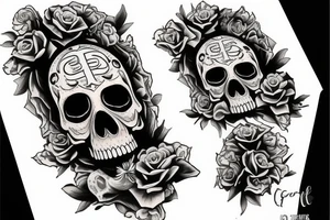 god's plan skull tattoo idea