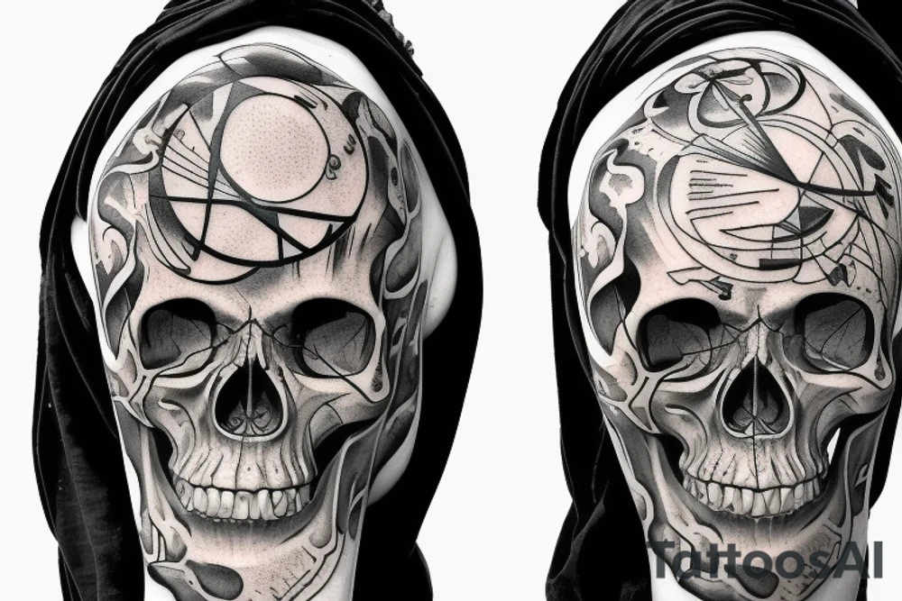 god's plan skull tattoo idea