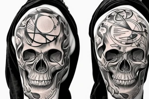 god's plan skull tattoo idea