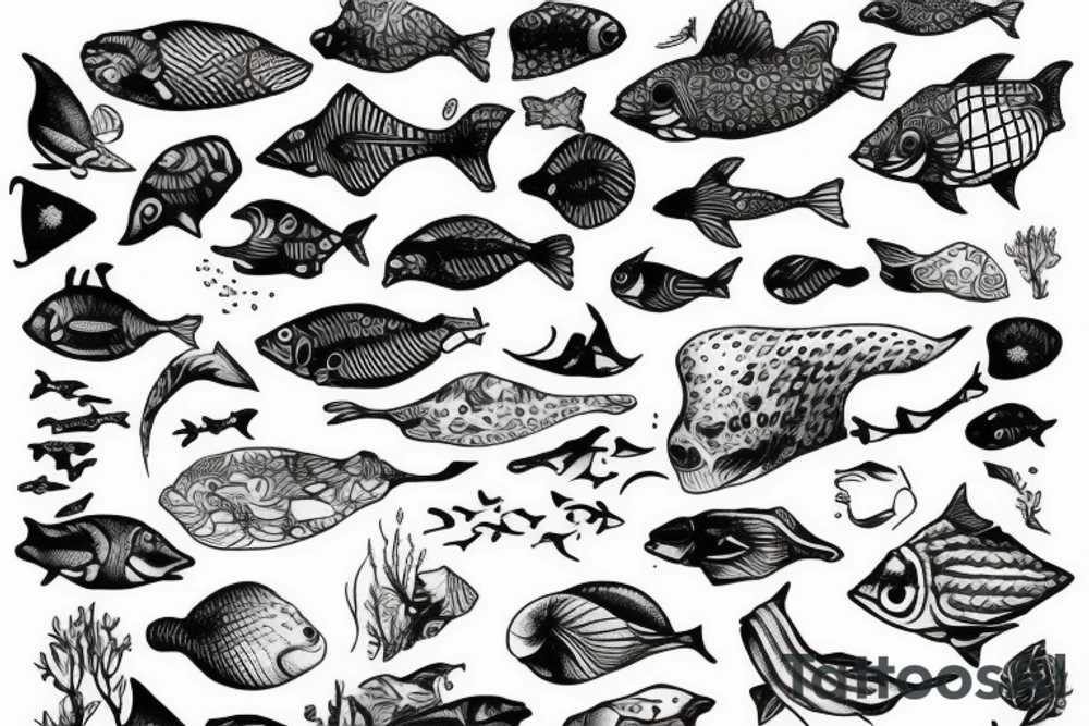Free diver under water tattoo idea
