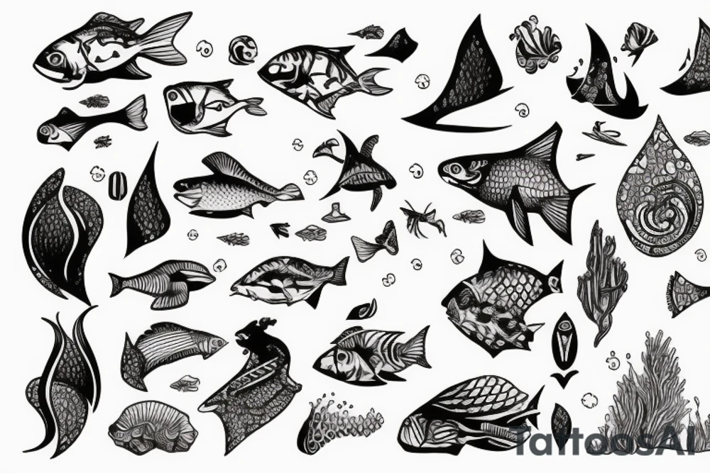 Free diver under water tattoo idea