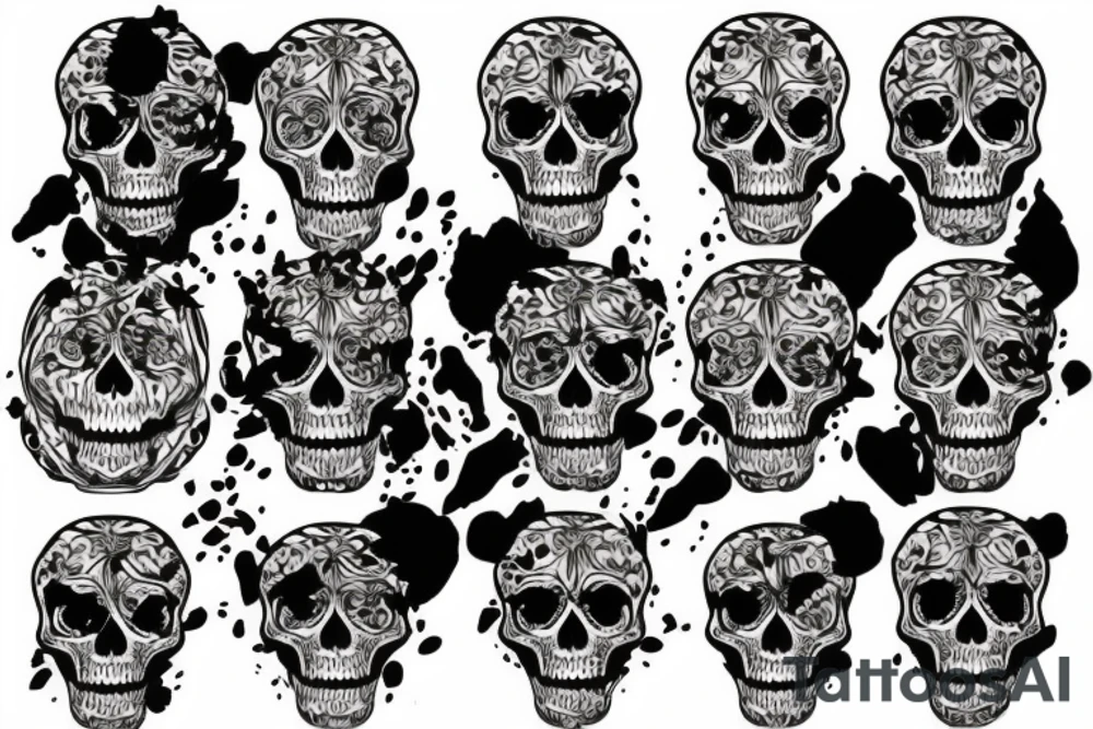tiger flower skull tattoo idea
