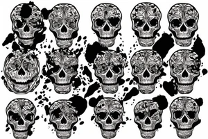 tiger flower skull tattoo idea